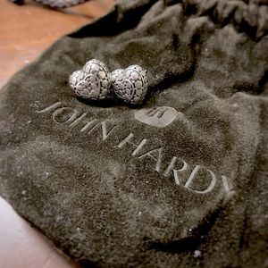 Silver polka dot earrings